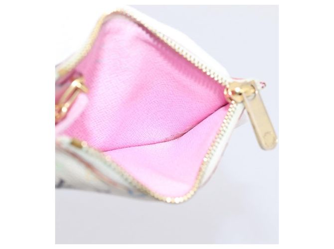 LOUIS VUITTON Multicolor Pochette ClesNM Coin Purse M93734 LV Auth 207645 Weiß - Ansicht 18