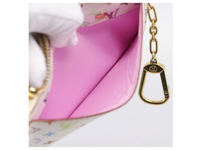 LOUIS VUITTON Multicolor Pochette ClesNM Coin Purse M93734 LV Auth 207645 Weiß - Ansicht 20