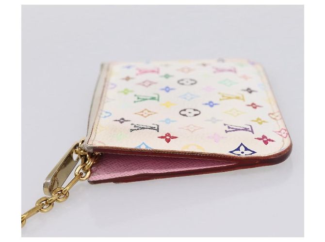 LOUIS VUITTON Multicolor Pochette ClesNM Coin Purse M93734 LV Auth 207645 Weiß - Ansicht 3