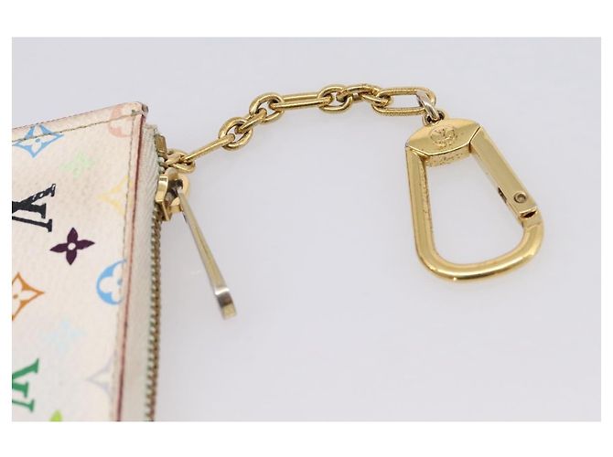 LOUIS VUITTON Multicolor Pochette ClesNM Coin Purse M93734 LV Auth 207645 Weiß - Ansicht 9