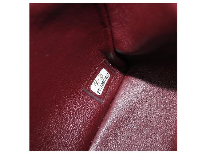CHANEL Mini Matelasse 20 Kettentasche Lammleder Bordeaux Silber CC Auth 206388SM - Ansicht 10