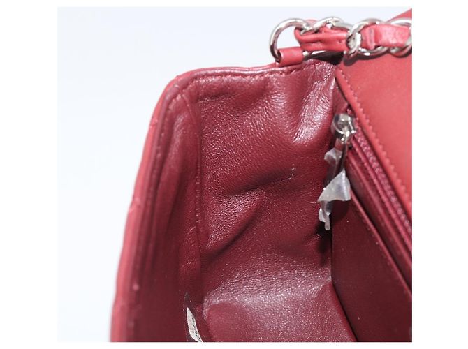 CHANEL Mini Matelasse 20 Kettentasche Lammleder Bordeaux Silber CC Auth 206388SM - Ansicht 24