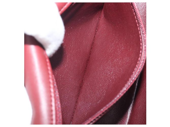 CHANEL Mini Matelasse 20 Kettentasche Lammleder Bordeaux Silber CC Auth 206388SM - Ansicht 26