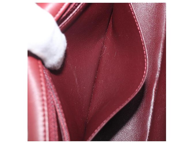CHANEL Mini Matelasse 20 Kettentasche Lammleder Bordeaux Silber CC Auth 206388SM - Ansicht 27