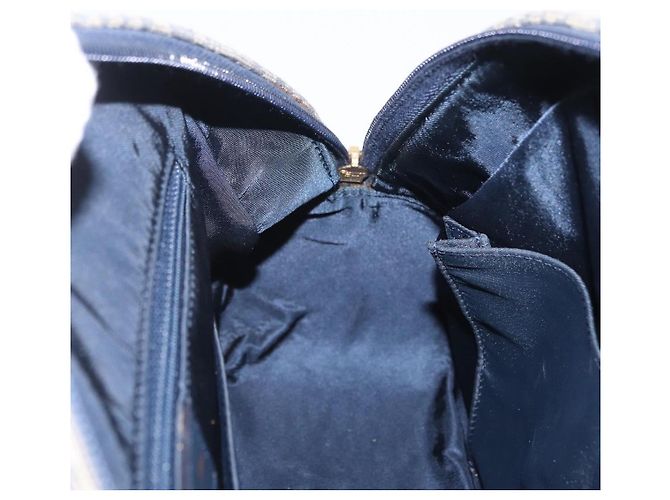 Borsa a mano Christian Dior Trotter Canvas Double Saddle Navy Gold Tone Auth ka6525A Blu navy - vista 22