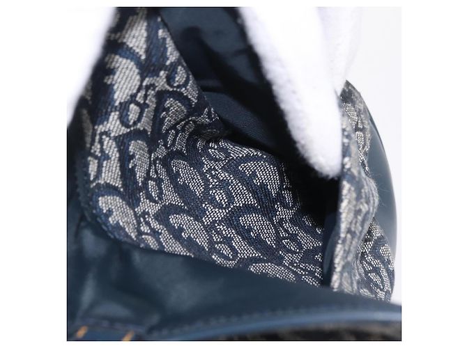 Borsa a mano Christian Dior Trotter Canvas Double Saddle Navy Gold Tone Auth ka6525A Blu navy - vista 27