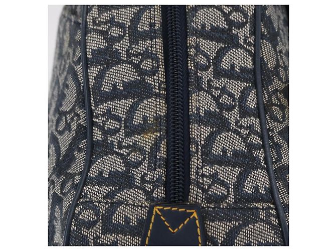 Borsa a mano Christian Dior Trotter Canvas Double Saddle Navy Gold Tone Auth ka6525A Blu navy - vista 5