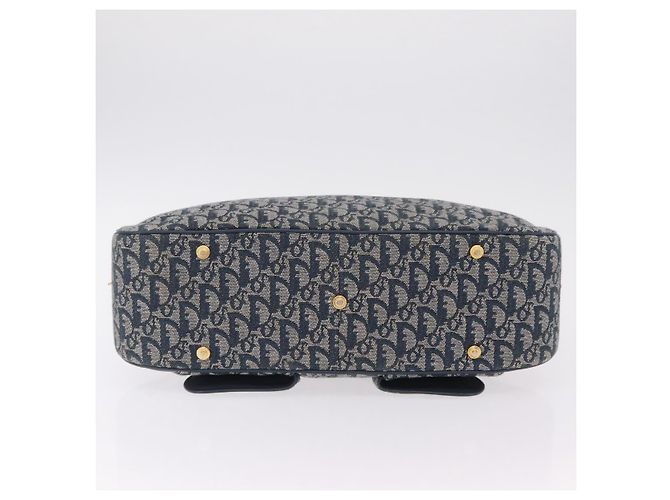 Borsa a mano Christian Dior Trotter Canvas Double Saddle Navy Gold Tone Auth ka6525A Blu navy - vista 6