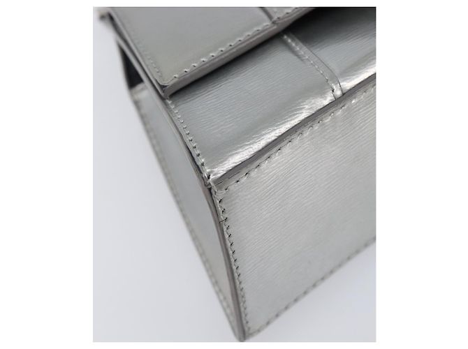 Balenciaga Hour Glass Hand Bag Leather 2way Silver 592833 Auth LN068A Silvery - view 17