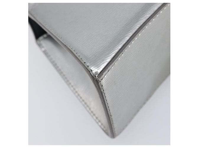 Balenciaga Hour Glass Hand Bag Leather 2way Silver 592833 Auth LN068A Silvery - view 19