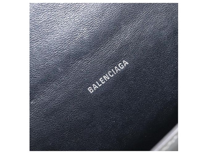 Balenciaga Hour Glass Hand Bag Leather 2way Silver 592833 Auth LN068A Silvery - view 22