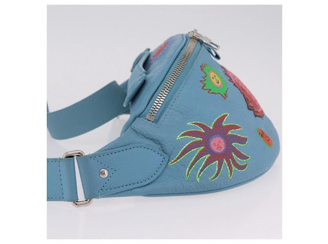 LOUIS VUITTON Borsa Maxi Bum Bag Taurillon Monogram Light Blue M21715 LV Auth BA15760SAV Blu chiaro - vista 4