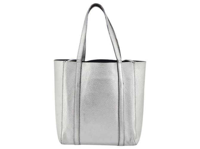 Borsa Balenciaga Everyday Tote XXS in pelle 2way Argento 551815 Auth bs37460 - vista 2