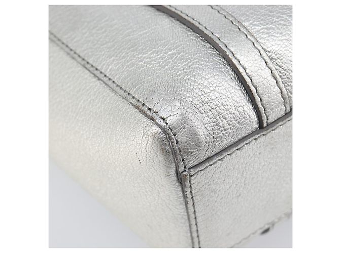 Borsa Balenciaga Everyday Tote XXS in pelle 2way Argento 551815 Auth bs37460 - vista 22