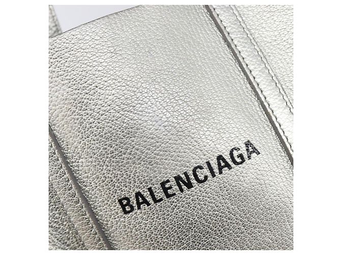 Borsa Balenciaga Everyday Tote XXS in pelle 2way Argento 551815 Auth bs37460 - vista 26