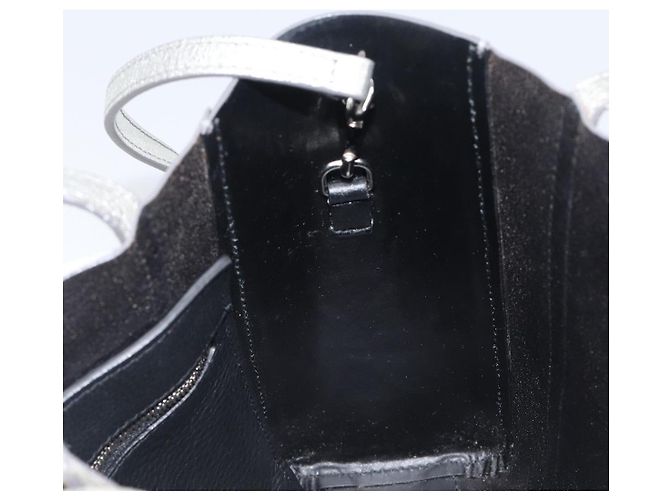 Borsa Balenciaga Everyday Tote XXS in pelle 2way Argento 551815 Auth bs37460 - vista 28
