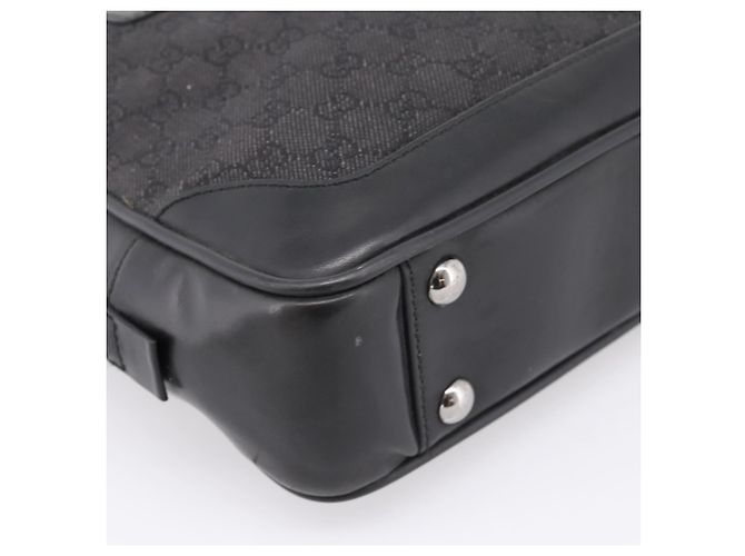 Borsa Tote GUCCI GG Supreme Nero Argento 101666 Auth 205293 - vista 17