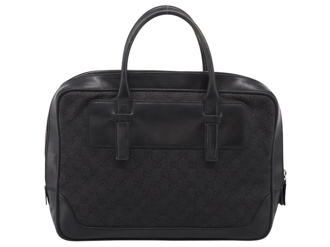 Borsa Tote GUCCI GG Supreme Nero Argento 101666 Auth 205293 - vista 2