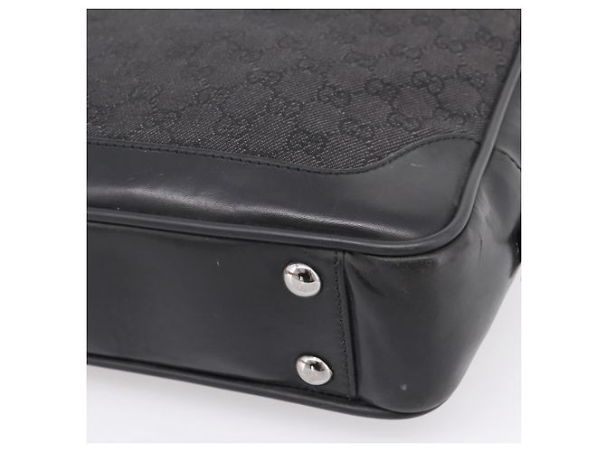 Borsa Tote GUCCI GG Supreme Nero Argento 101666 Auth 205293 - vista 8