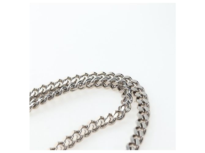Autre Marque Borsa a tracolla Saint Laurent Chain Kate in pelle nera e argento Auth 206718V Nero - vista 14