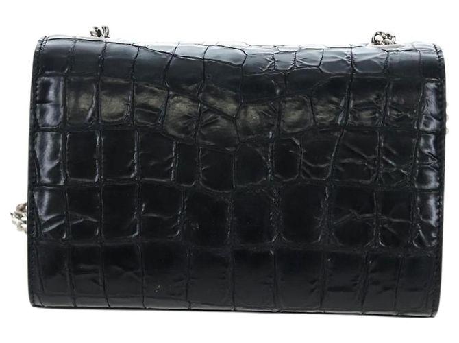 Autre Marque Borsa a tracolla Saint Laurent Chain Kate in pelle nera e argento Auth 206718V Nero - vista 2