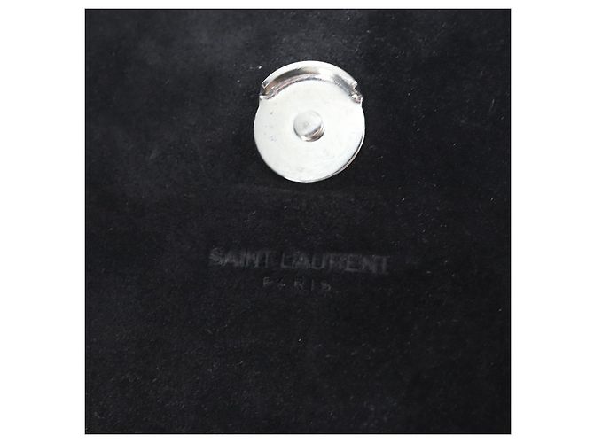 Autre Marque Borsa a tracolla Saint Laurent Chain Kate in pelle nera e argento Auth 206718V Nero - vista 22