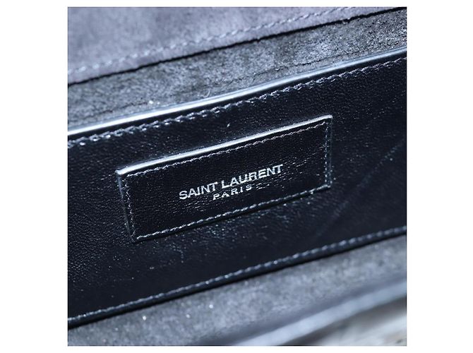 Autre Marque Borsa a tracolla Saint Laurent Chain Kate in pelle nera e argento Auth 206718V Nero - vista 23