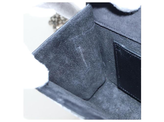 Autre Marque Borsa a tracolla Saint Laurent Chain Kate in pelle nera e argento Auth 206718V Nero - vista 25