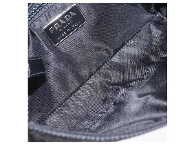 PRADA Shoulder Bag Nylon Black Silver Auth ka6507 Silvery - view 11