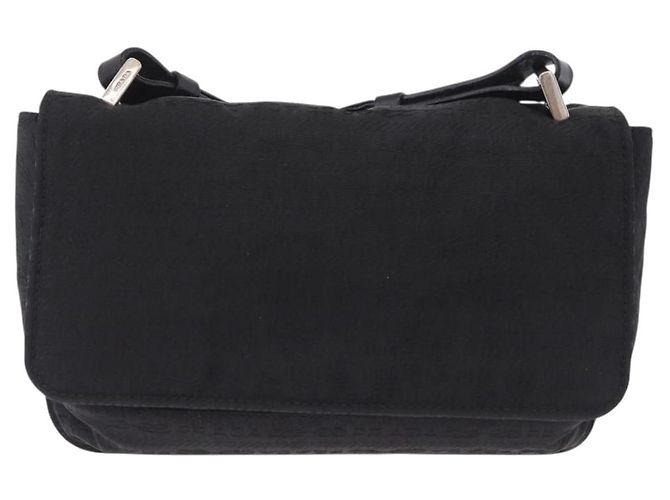 PRADA Shoulder Bag Nylon Black Silver Auth ka6507 Silvery - view 13