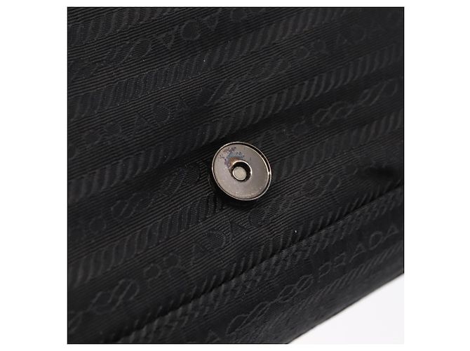 PRADA Shoulder Bag Nylon Black Silver Auth ka6507 Silvery - view 18