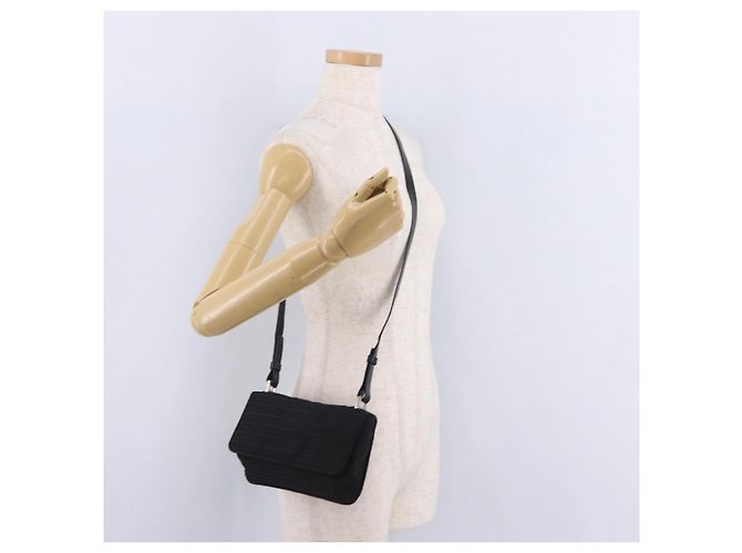 PRADA Shoulder Bag Nylon Black Silver Auth ka6507 Silvery - view 24