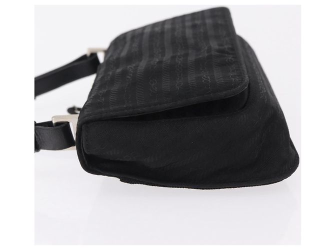 PRADA Shoulder Bag Nylon Black Silver Auth ka6507 Silvery - view 4