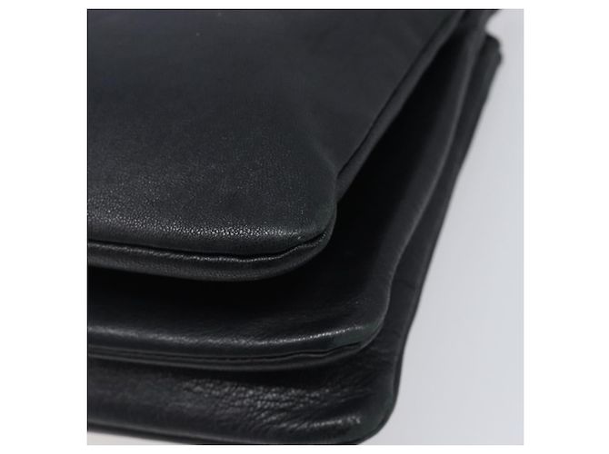 Céline Bolsa de Ombro CELINE Trio em Couro Preto e Ouro Auth 206031 Dourado - vista 17