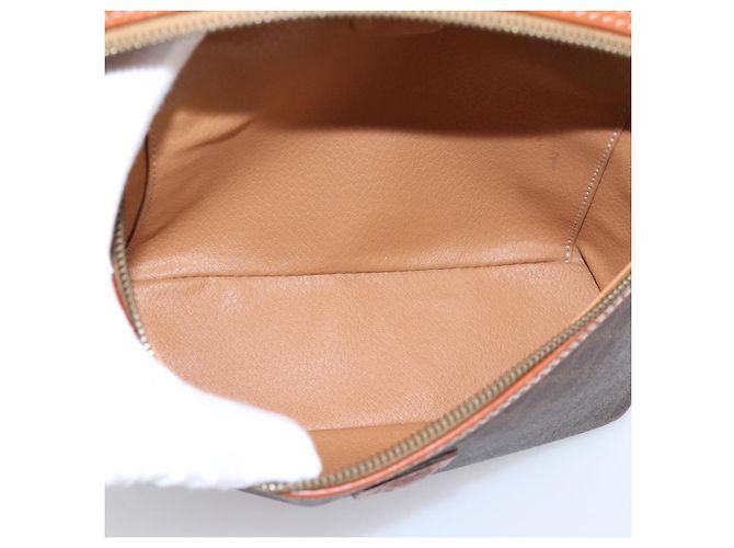 Céline Necessaire per cosmetici CELINE Macadam Canvas PVC Pelle Marrone Oro Auth 205380A D'oro - vista 11