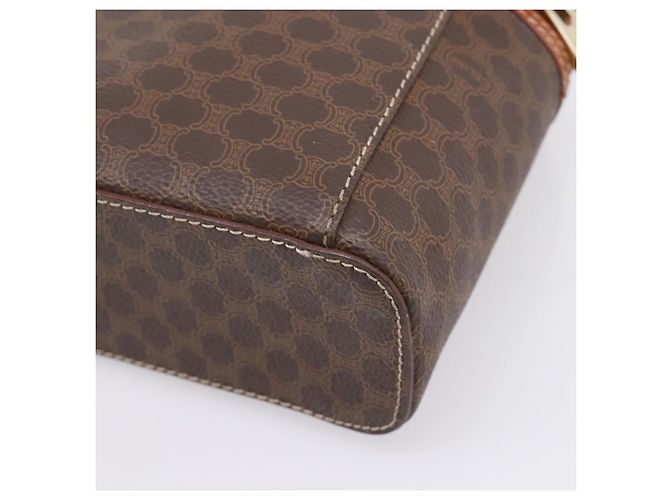 Céline Necessaire per cosmetici CELINE Macadam Canvas PVC Pelle Marrone Oro Auth 205380A D'oro - vista 15