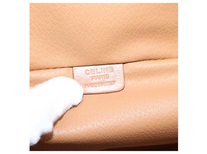 Céline Necessaire per cosmetici CELINE Macadam Canvas PVC Pelle Marrone Oro Auth 205380A D'oro - vista 19