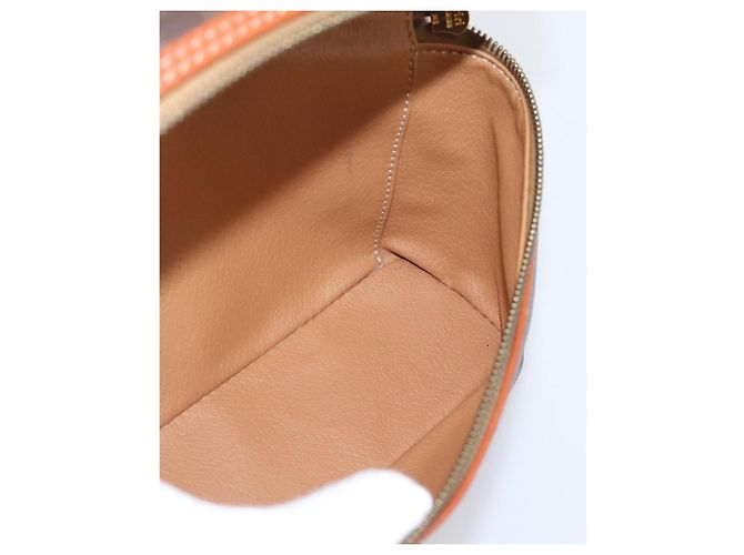 Céline Necessaire per cosmetici CELINE Macadam Canvas PVC Pelle Marrone Oro Auth 205380A D'oro - vista 20