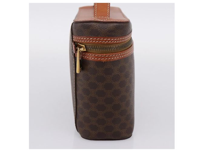 Céline Necessaire per cosmetici CELINE Macadam Canvas PVC Pelle Marrone Oro Auth 205380A D'oro - vista 3