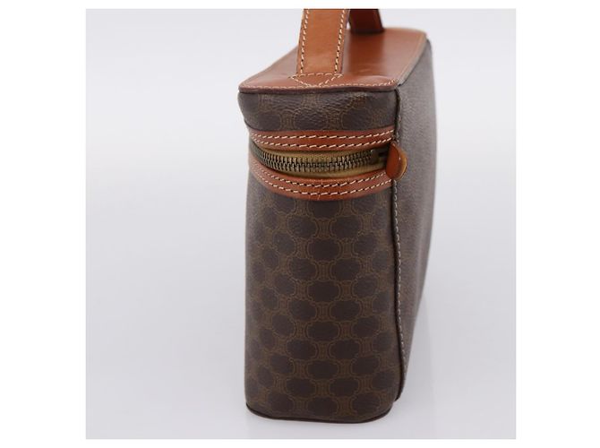 Céline Necessaire per cosmetici CELINE Macadam Canvas PVC Pelle Marrone Oro Auth 205380A D'oro - vista 4