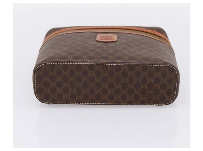 Céline Necessaire per cosmetici CELINE Macadam Canvas PVC Pelle Marrone Oro Auth 205380A D'oro - vista 5