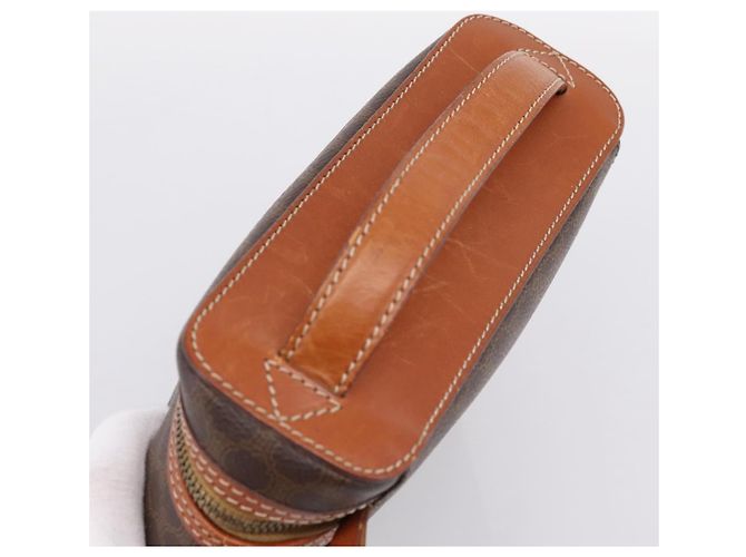 Céline Necessaire per cosmetici CELINE Macadam Canvas PVC Pelle Marrone Oro Auth 205380A D'oro - vista 6