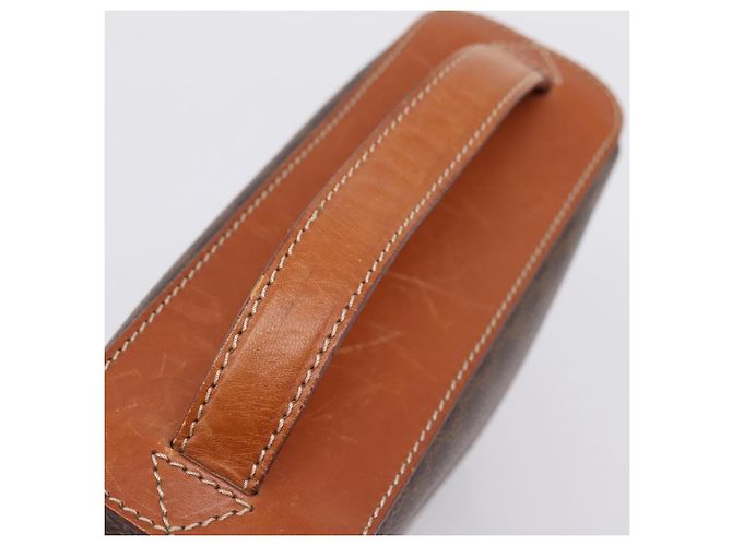 Céline Necessaire per cosmetici CELINE Macadam Canvas PVC Pelle Marrone Oro Auth 205380A D'oro - vista 7