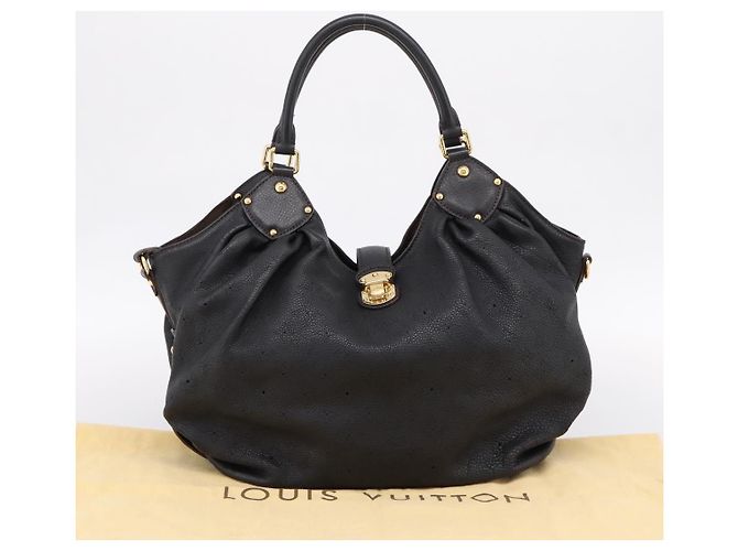 Borsa a mano LOUIS VUITTON Mahina L Pelle Nera M95765 LV Auth 207687V Nero - vista 12