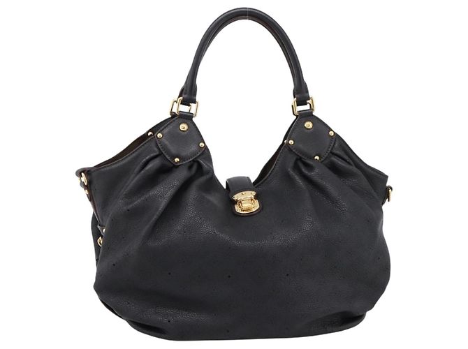 Borsa a mano LOUIS VUITTON Mahina L Pelle Nera M95765 LV Auth 207687V Nero - vista 13