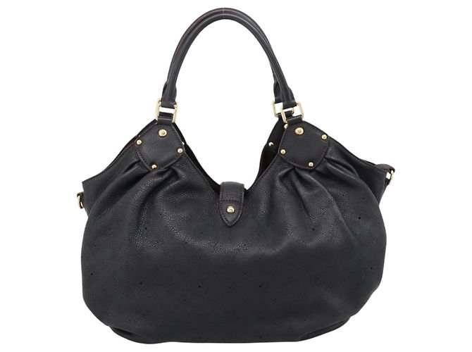 Borsa a mano LOUIS VUITTON Mahina L Pelle Nera M95765 LV Auth 207687V Nero - vista 2