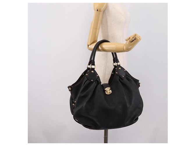 Borsa a mano LOUIS VUITTON Mahina L Pelle Nera M95765 LV Auth 207687V Nero - vista 22