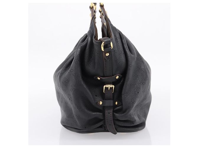 Borsa a mano LOUIS VUITTON Mahina L Pelle Nera M95765 LV Auth 207687V Nero - vista 3