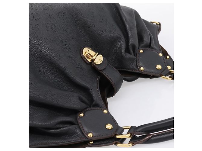 Borsa a mano LOUIS VUITTON Mahina L Pelle Nera M95765 LV Auth 207687V Nero - vista 6