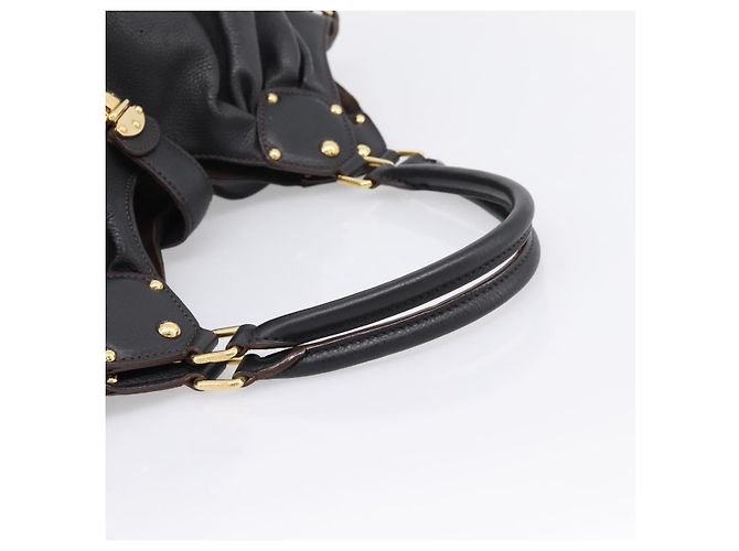 Borsa a mano LOUIS VUITTON Mahina L Pelle Nera M95765 LV Auth 207687V Nero - vista 7
